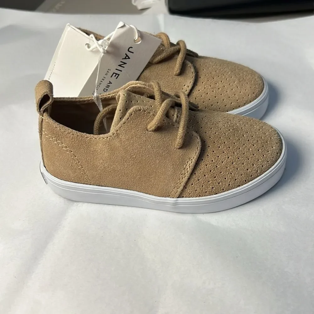 Janie and Jack 100048922 Boy Tan Suede Perforated Sneaker   NWT